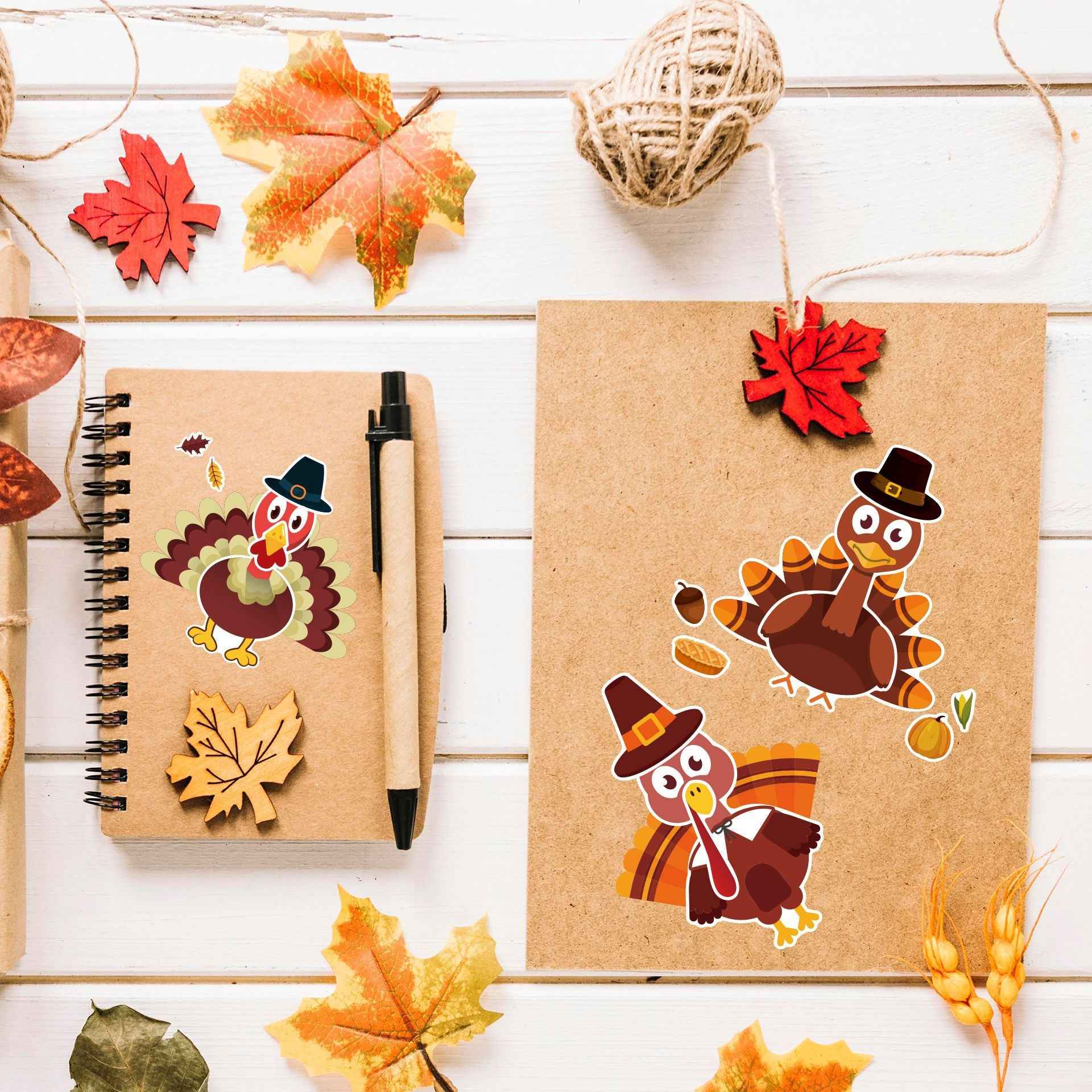 36 Sheets Thanksgiving Make A Turkey Stickers for Kids - TTpen