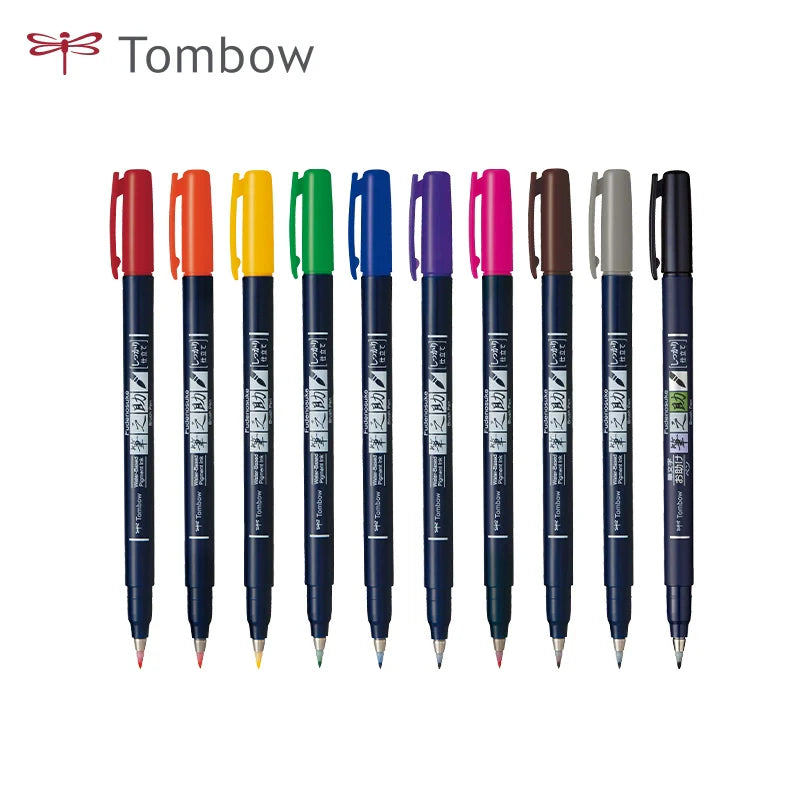 Tombow Fudenosuke Brush Color Pens 6/10 Color Set