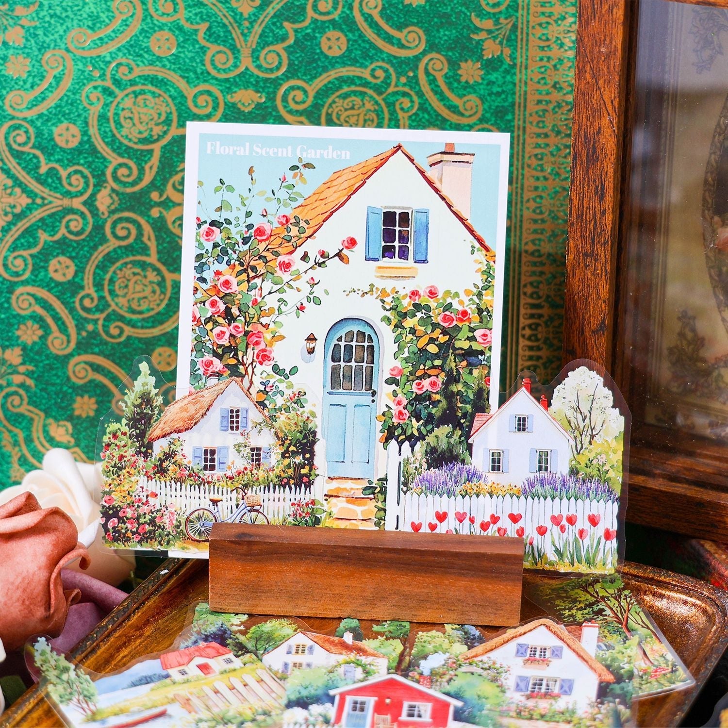 180PCS Retro Townscape PET Sticker Set