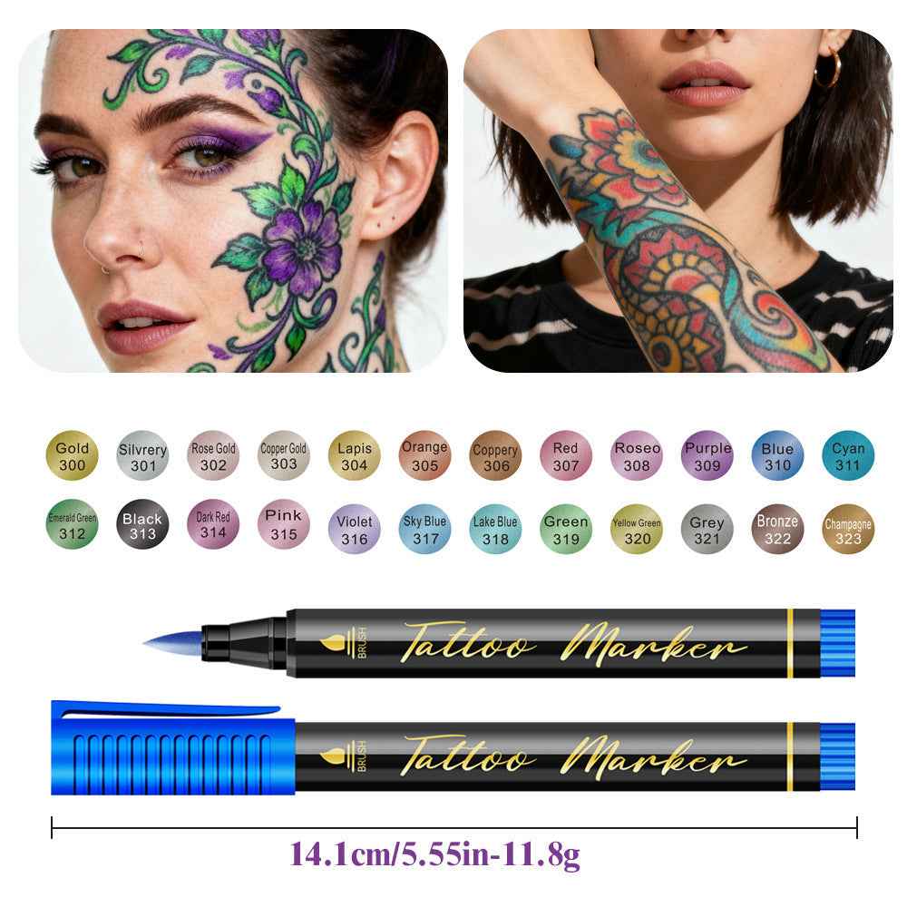 10/12/18/24 Colors Temporary Tattoo Markers Set