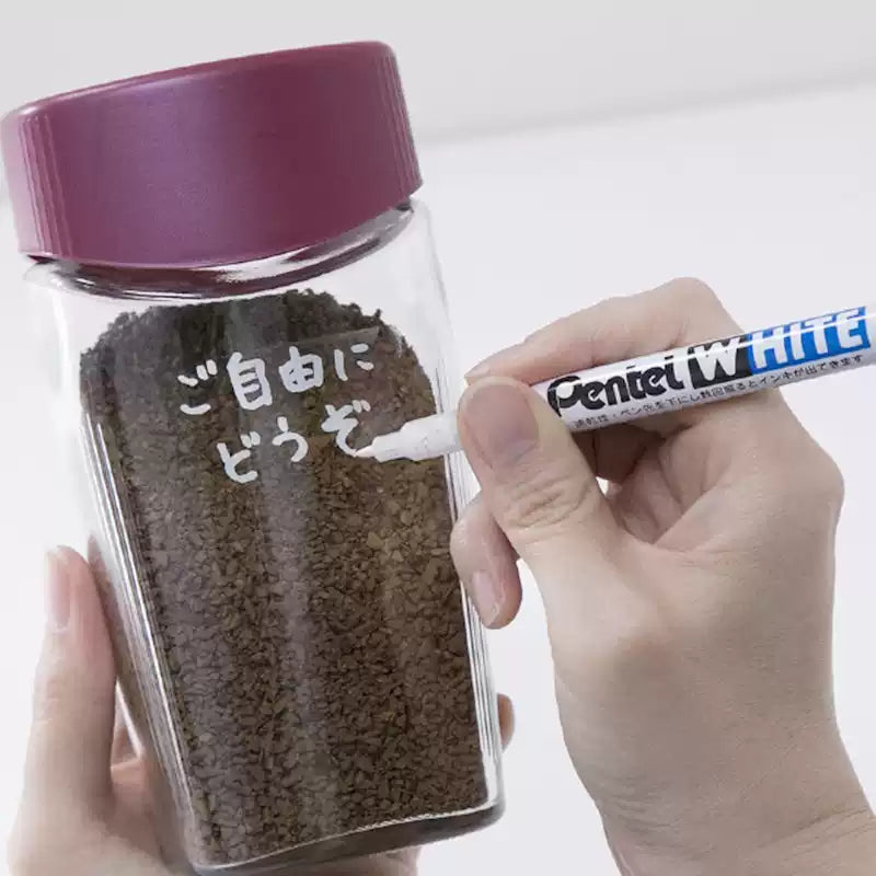 Pentel Permanent Marker, White, Fine Point, 1-Pack (100W-F/S/M)