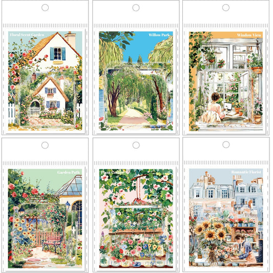 180PCS Retro Townscape PET Sticker Set