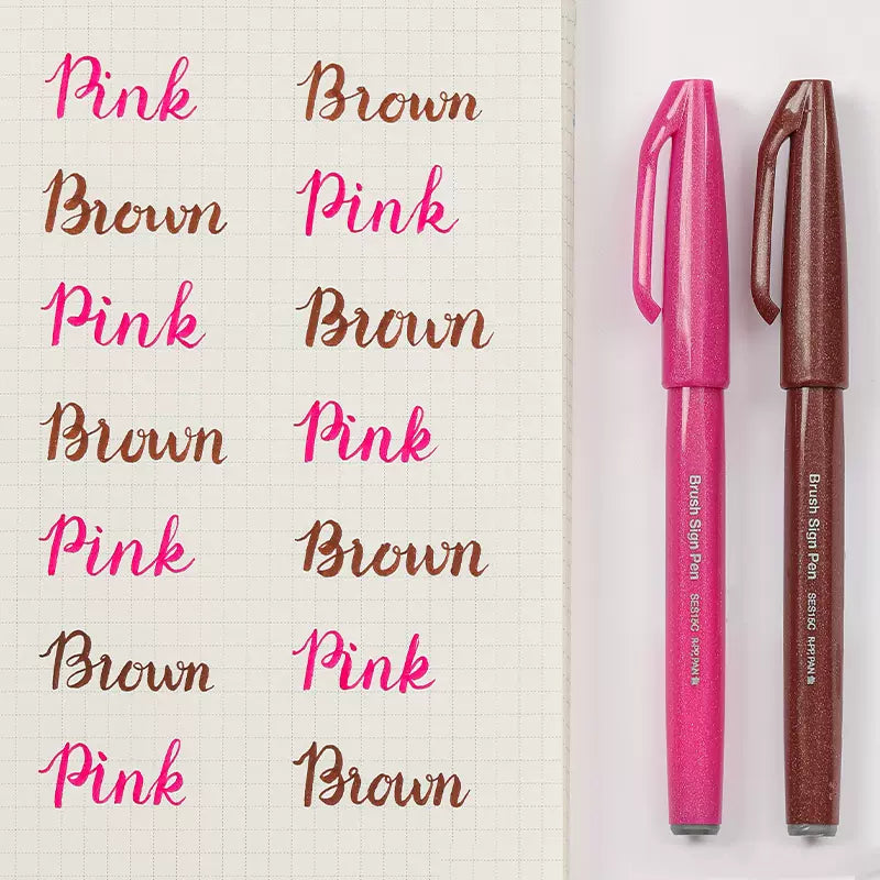 Pentel Fude Touch Sign Pen,Felt Pen Like Brush Stroke,2 Pack F