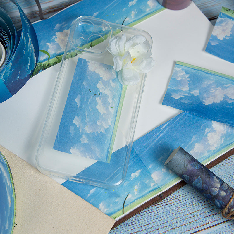 6Pcs Sky Clouds Washi Tape Set for Journaling Scrapbooking DIY Decor