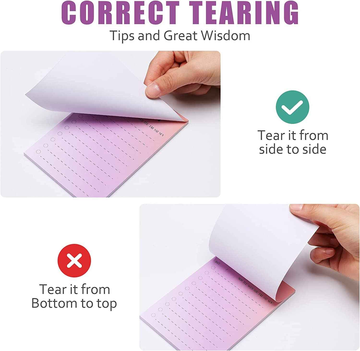 8 Pack To Do List Sticky Notes,400 Sheets,4 x 6 Inches - TTpen