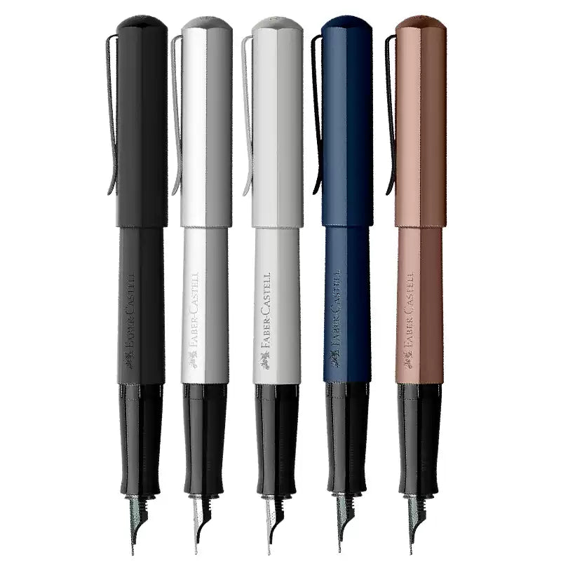 Faber Castell HEXO Fountain Pen, Blue/Black/Bronze/Silver White - TTpen