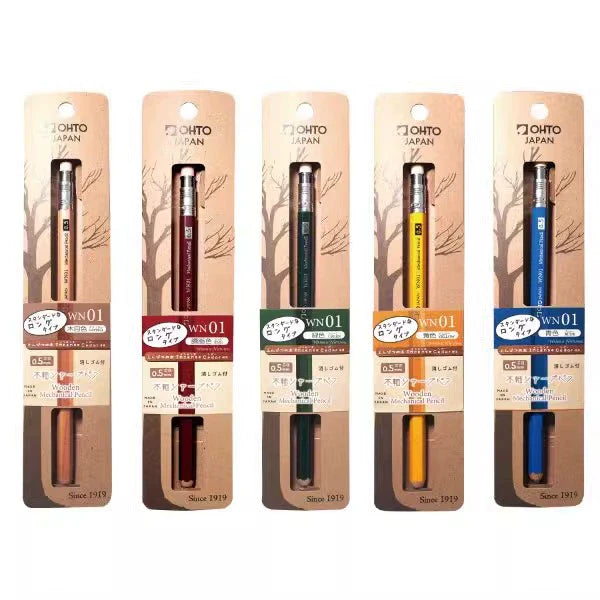OHTO WN01 Wooden Pencil-Shaped Mechanical Pencil 0.5MM