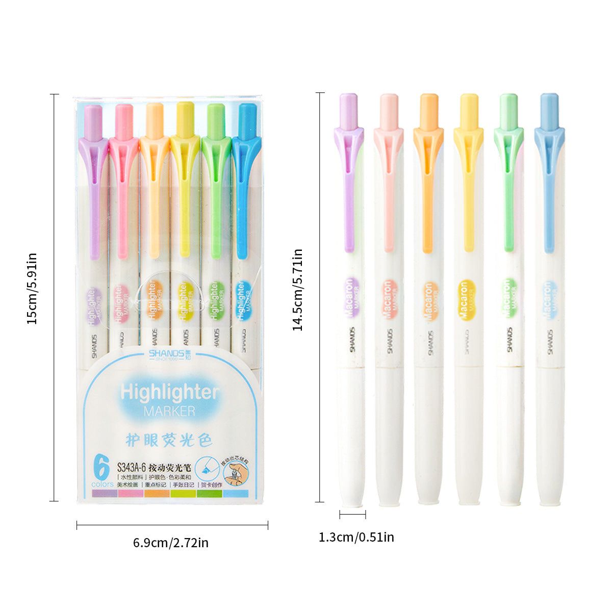 24 Colors Click Pastel Morandi Highlighters for Note Taking Journaling