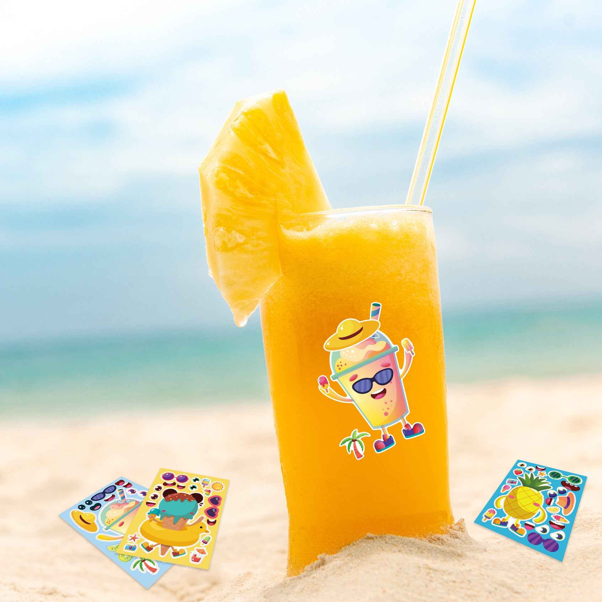 24 Sheets Fruit Icecream Make Your Own Stickers for Kids - TTpen