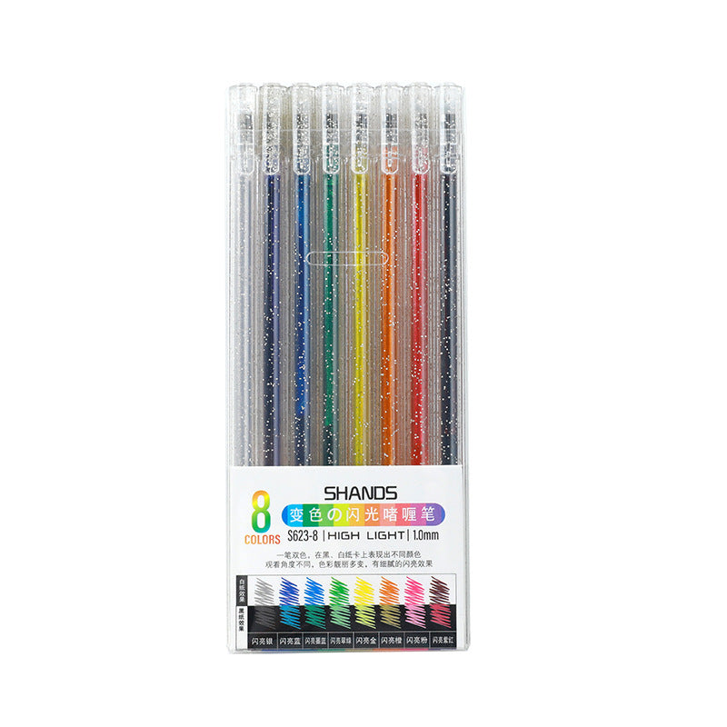 8/12/18 Color Glitter Gel Pens 1.0MM 8 Color