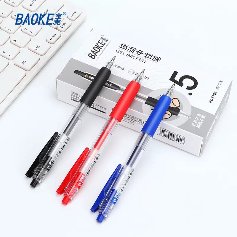 Baoke PC5108 0.5mm Retractable Gel Pen Pack Of 12