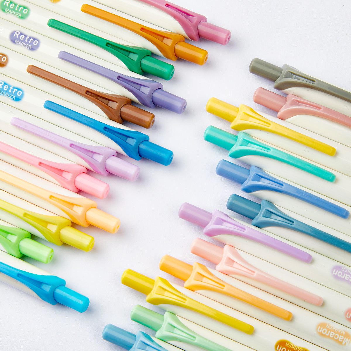 24 Colors Click Pastel Morandi Highlighters for Note Taking Journaling