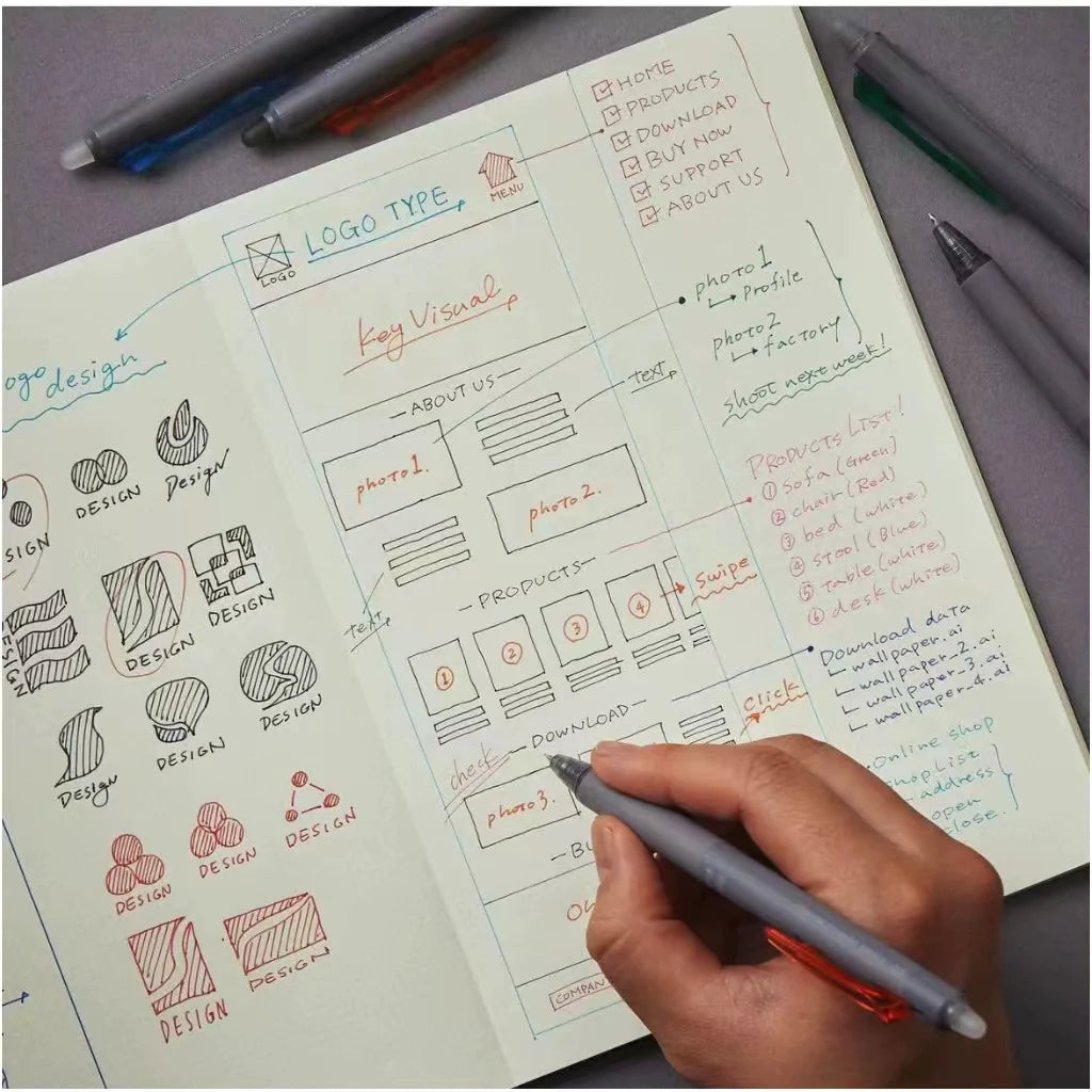 Pilot Frixion Synergy Knock 8 Color Ballpoint Pen Set