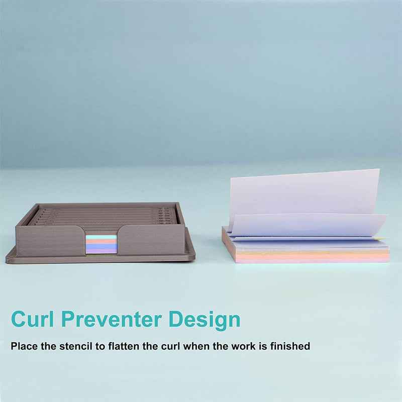 Sticky Note Holder with Stencil 3x3 with 4 Color Sticky Notes