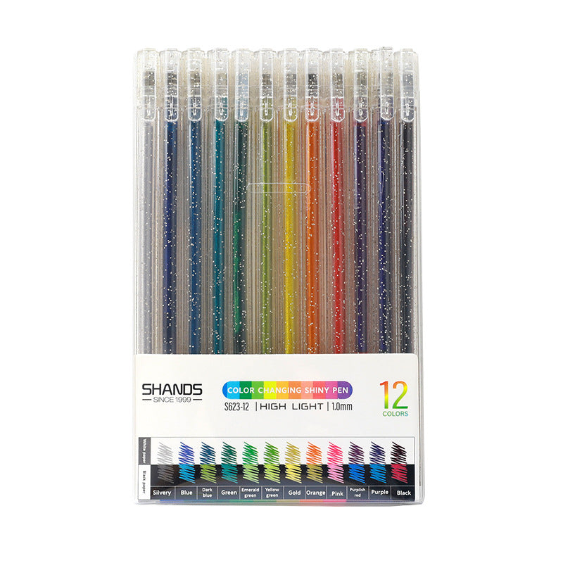 8/12/18 Color Glitter Gel Pens 1.0MM 12 Color