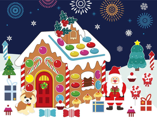 12pcs Make-a-Gingerbread Christams House Stickers for Kids - TTpen