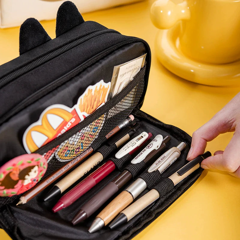 3D Cat Large Capacity Pencil Case Pouch Organizer