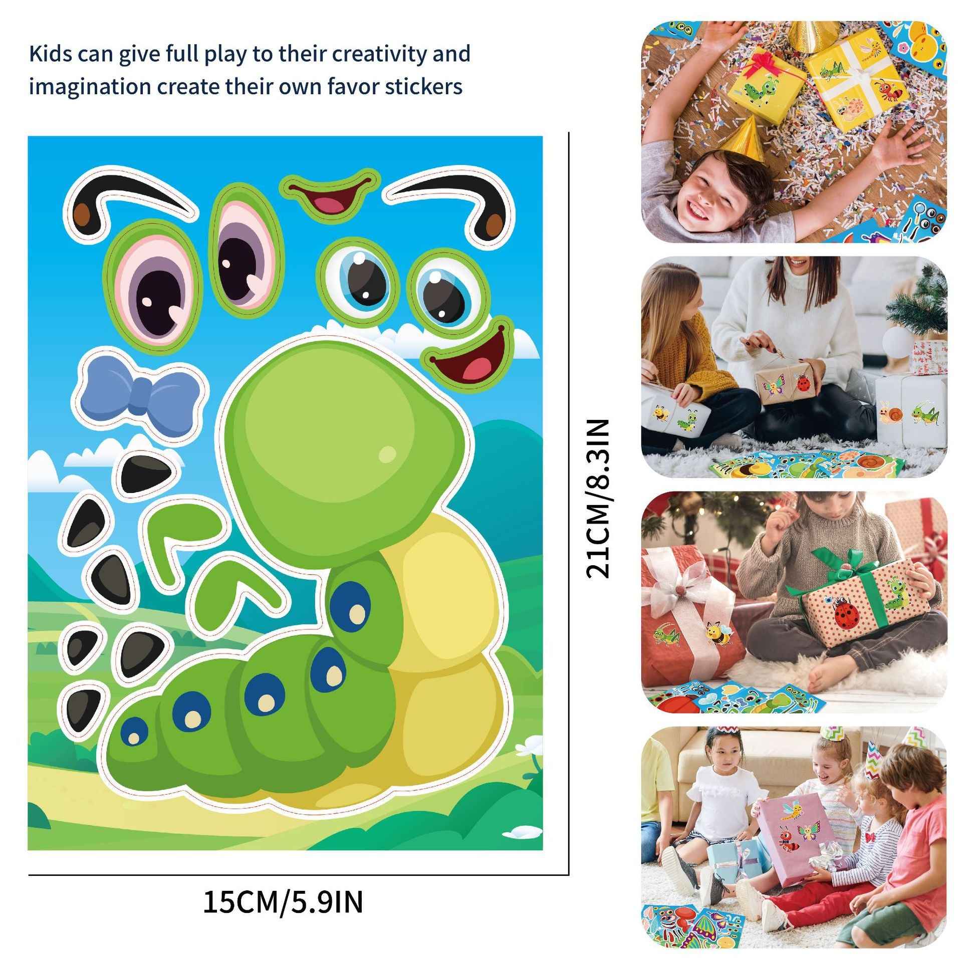 32 Sheets Insect Theme Make Your Own Stickers for Kids - TTpen