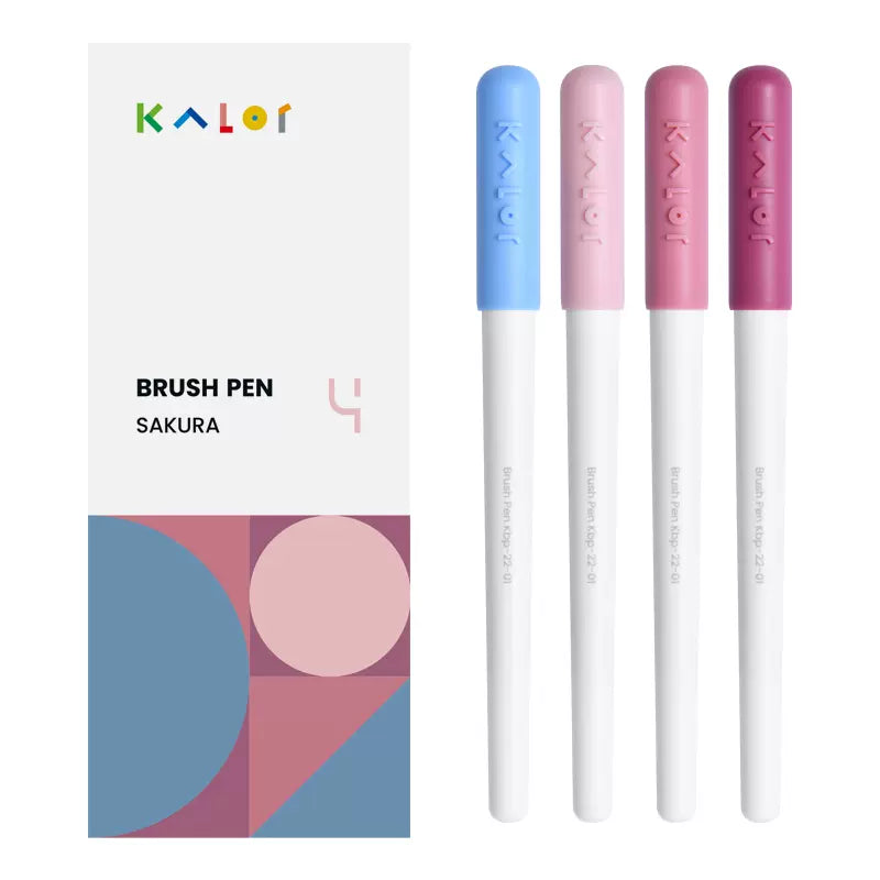 Kalor Brush Pen for Drawing- Hard - 4 Colors Set Sakura
