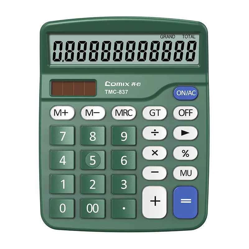Comix TMC-837 Desktop Calculator Solar Battery Dual Power 12 Digits - TTpen
