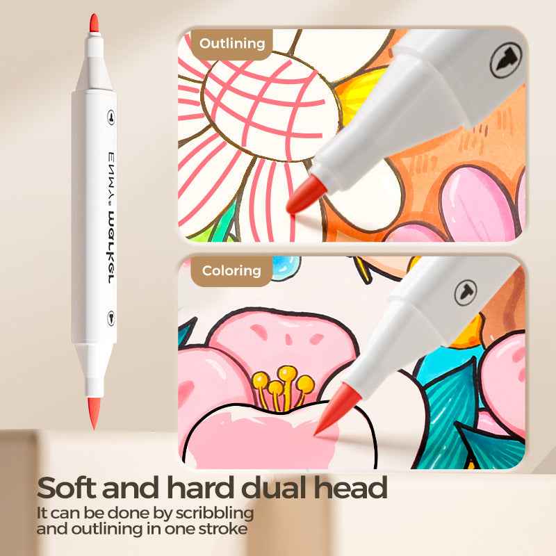ENMY Kids Dual-Tip Acrylic Markers – Soft & Hard,12/24/36/48/60 Colors
