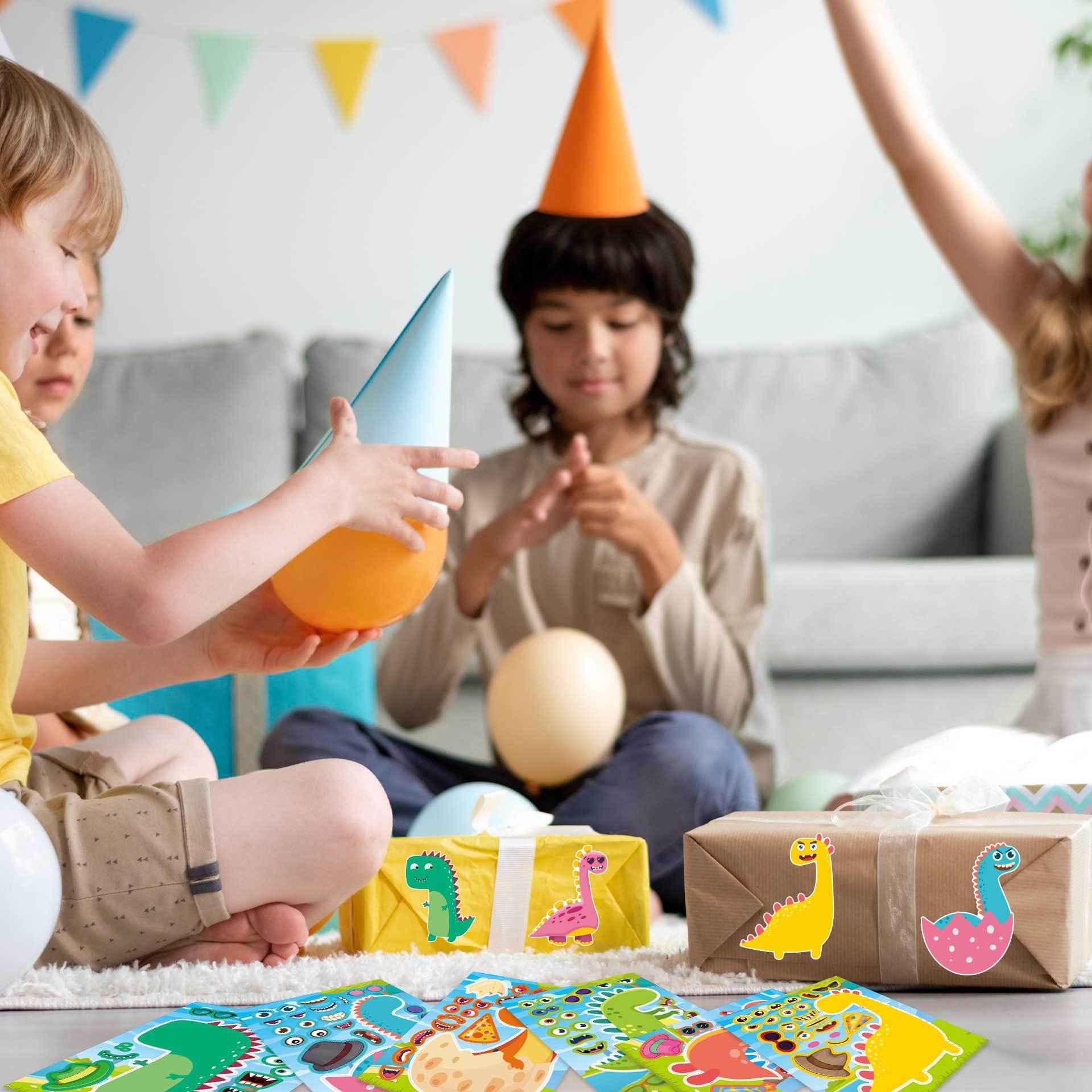 32 Sheets Dinosaurs Cartoon Make Your Own Stickers for Kids - TTpen