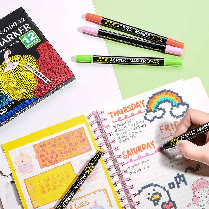 Guangna 84 Colors Acrylic Paint Markers Dual Tip(1-5mm) - TTpen