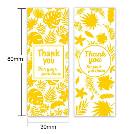 200pcs Thank You for Your Purchase Stickers Gold 80 x 30 mm - TTpen
