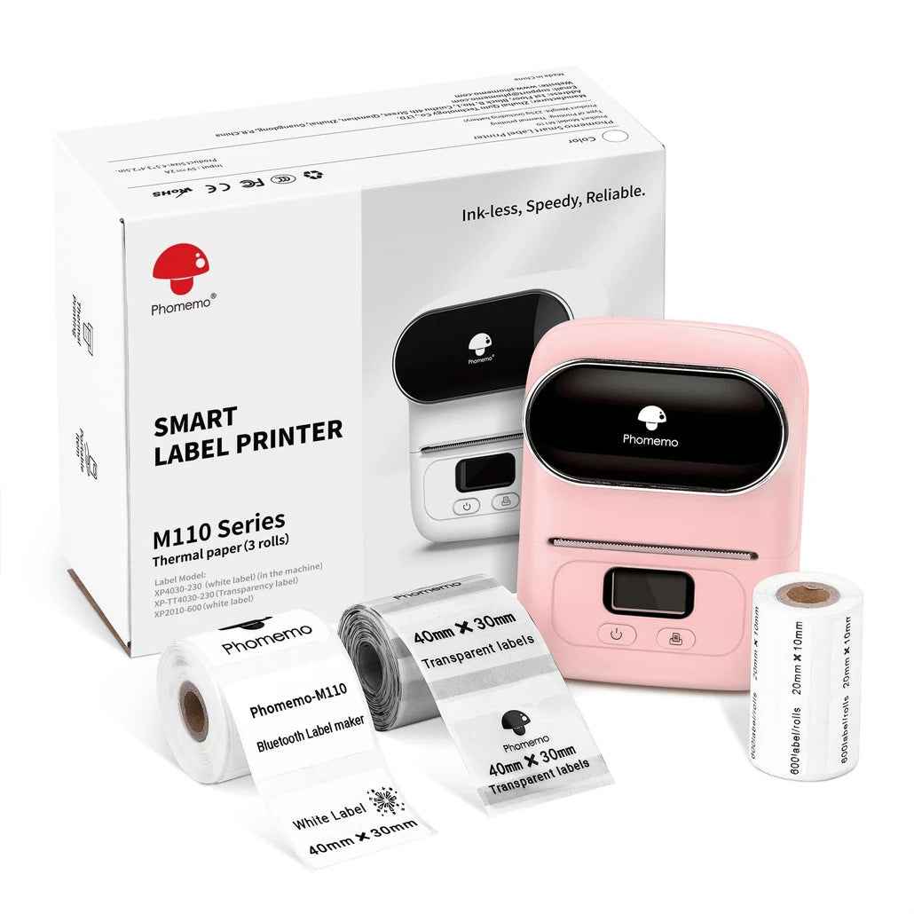 Phomemo M110 Label Maker Thermal Printer with 3 Roll Paper - TTpen