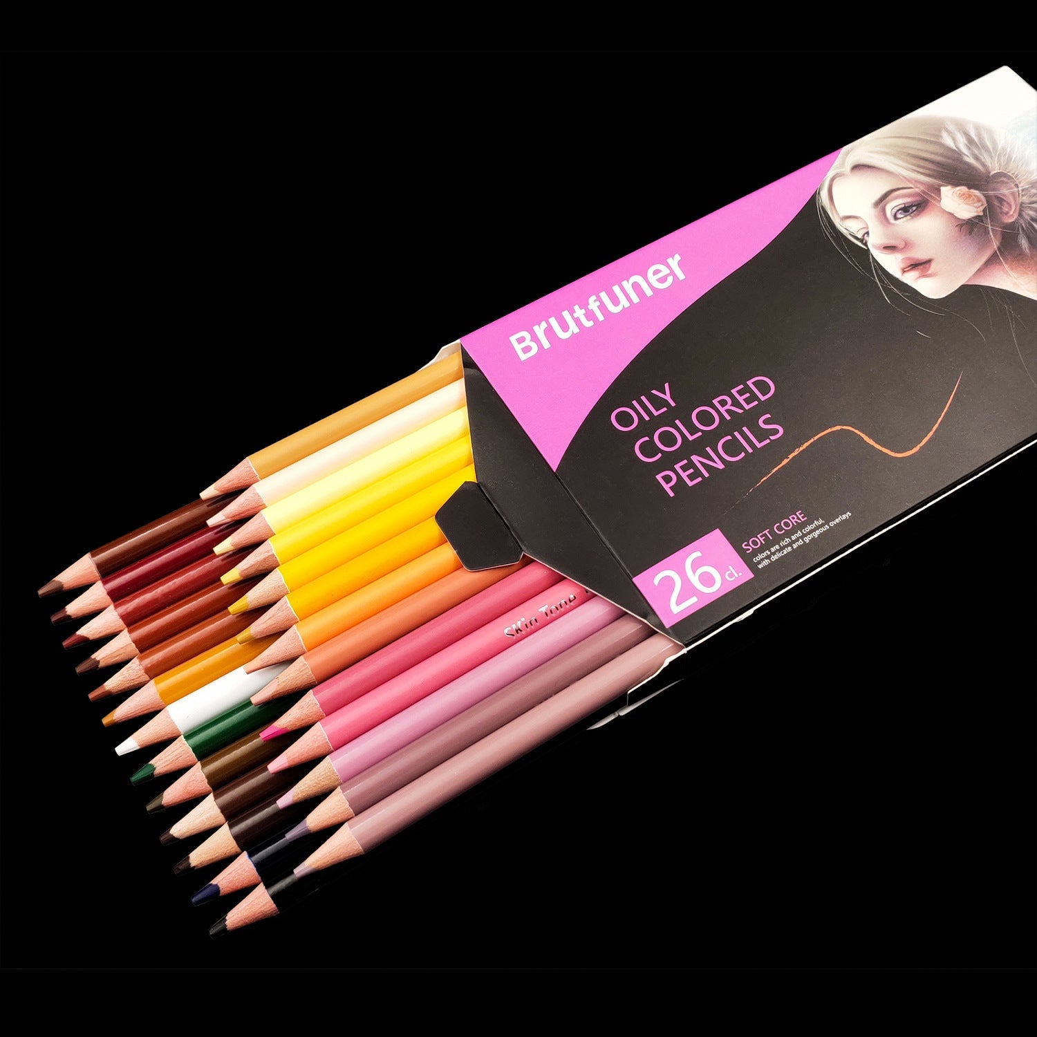 BRUTFUNER Skin Tone Colored Pencils 26/50/72 Colors 26 Pack