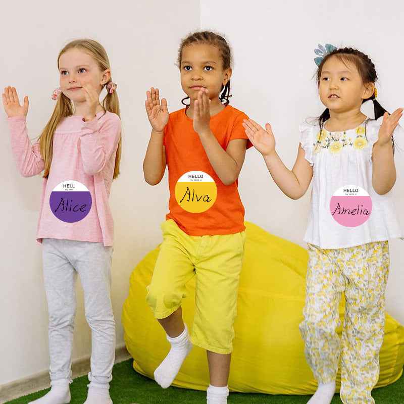 200Pcs Hello Name Tags Hello My Name is Stickers 8cm Round - TTpen