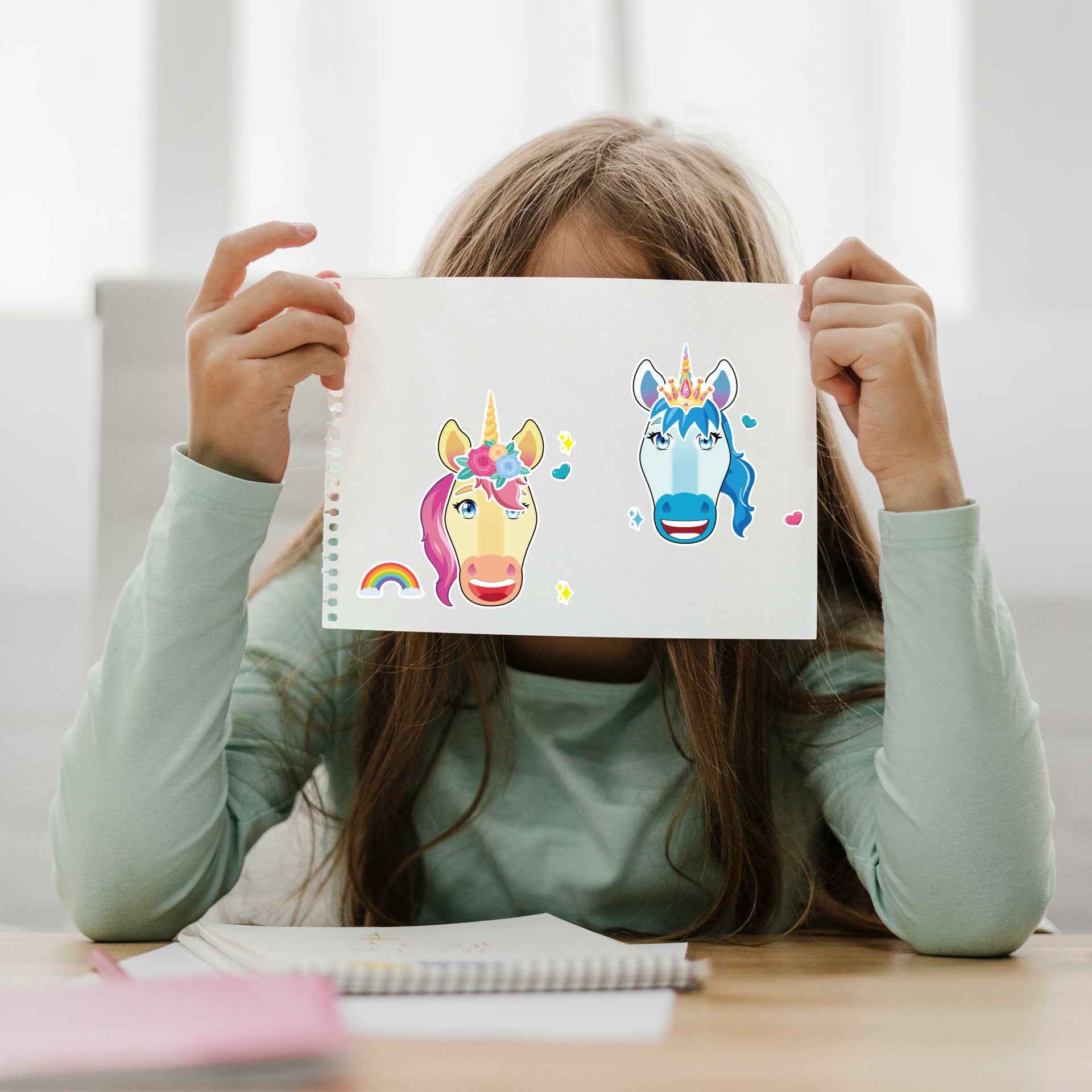 24 Sheets Make Your Own Unicorn Stickers for Kids 21 x 15 cm - TTpen