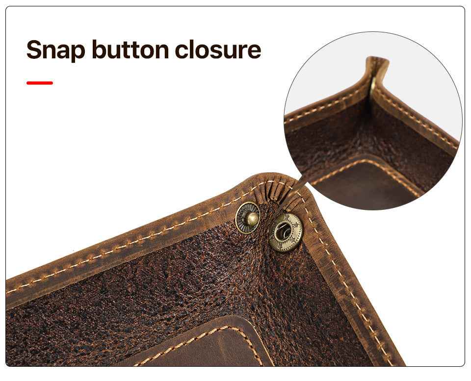 Large Genuine Leather Tray Organizer Desk Storage Box