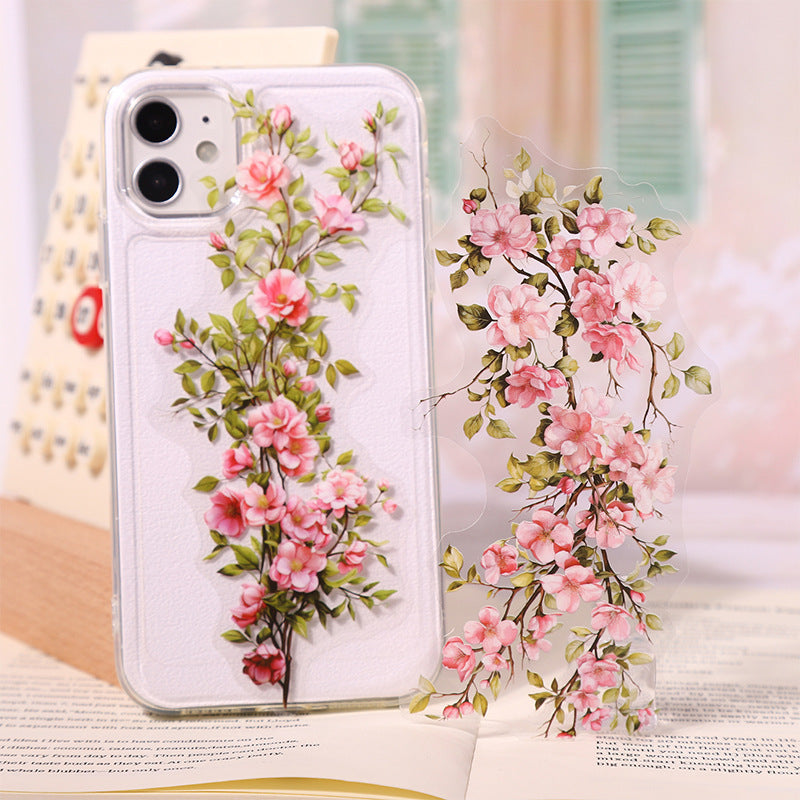 Flower Workshop PET Sticker Set – 60 Large Floral Decorative Stickers