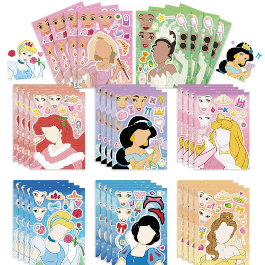 32Pcs Cartoon Princess Make a Face Stickers for Kids Girls - TTpen