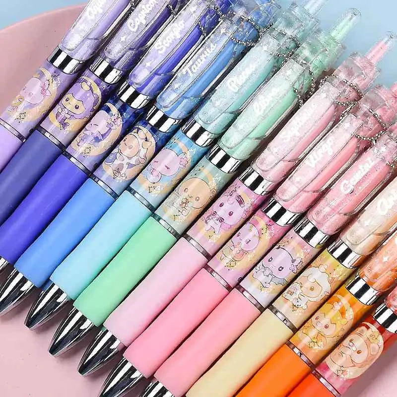 GENVANA MAGOO Zodiac Gel Pens – 12-Pack 0.5mm Black Ink