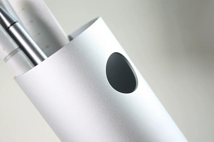 Tilted Aluminum Cylinder Pen Holder - Modern Desktop Organizer