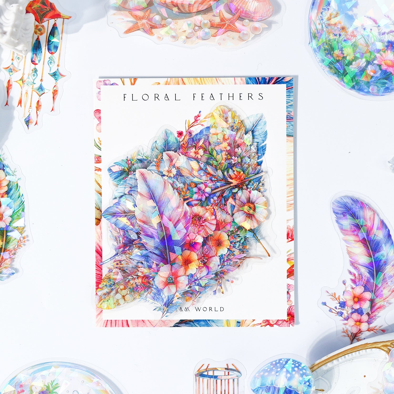 Dreamland Feather Sticker Set – 120 Sheets 70mm