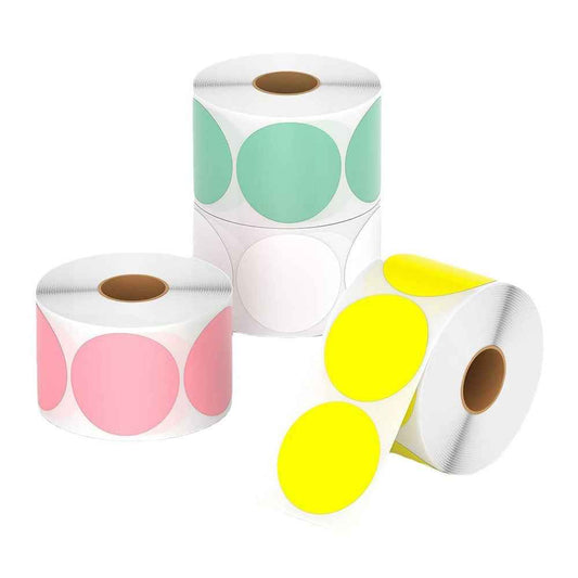 500pcs 2 inch Circle Color Direct Thermal Stickers Shipping Labels - TTpen