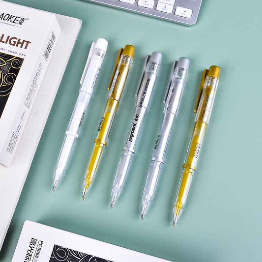 BAOKE PC-5088 Pigment Ink Gold/Silver/White Gel Pens 1.0mm