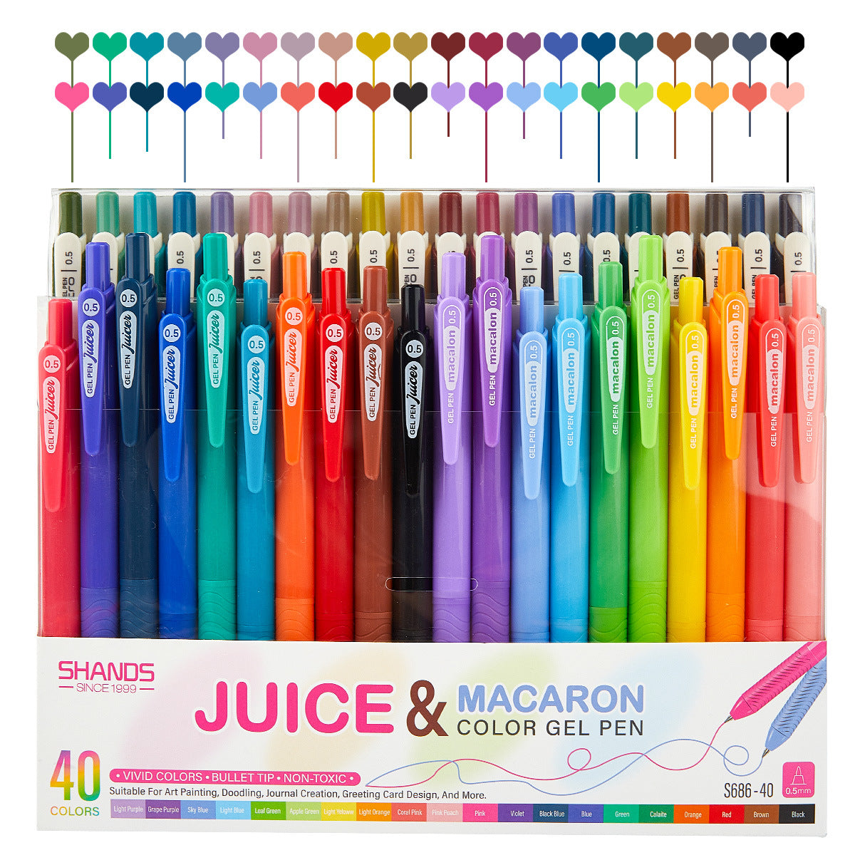 SHANDS S686 Retro /Juice Colored Gel Ink Pens Retractable 0.5mm