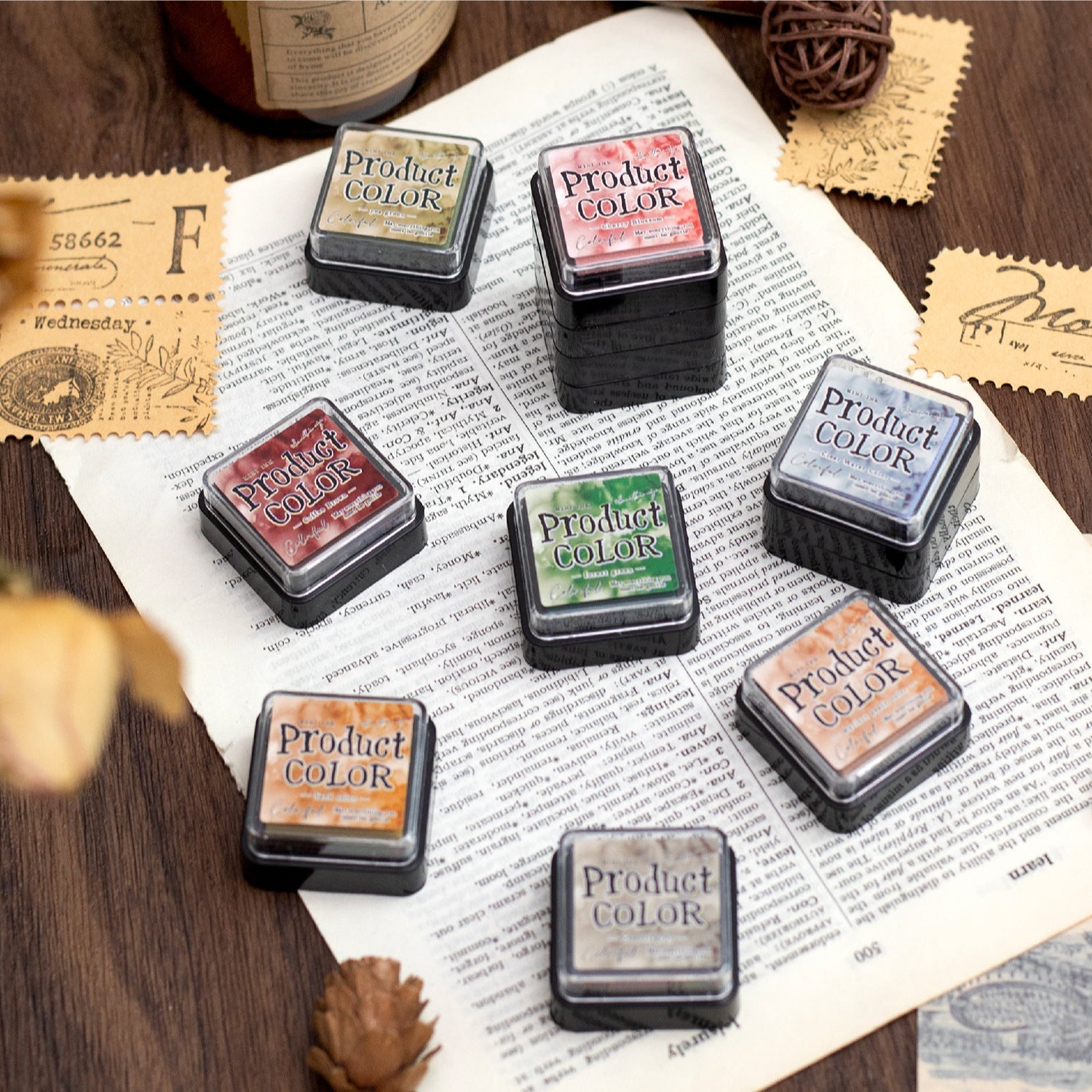 Flowing Colors Series Stamp Pad Set 6 Vibrant Ink Pads for Journaling