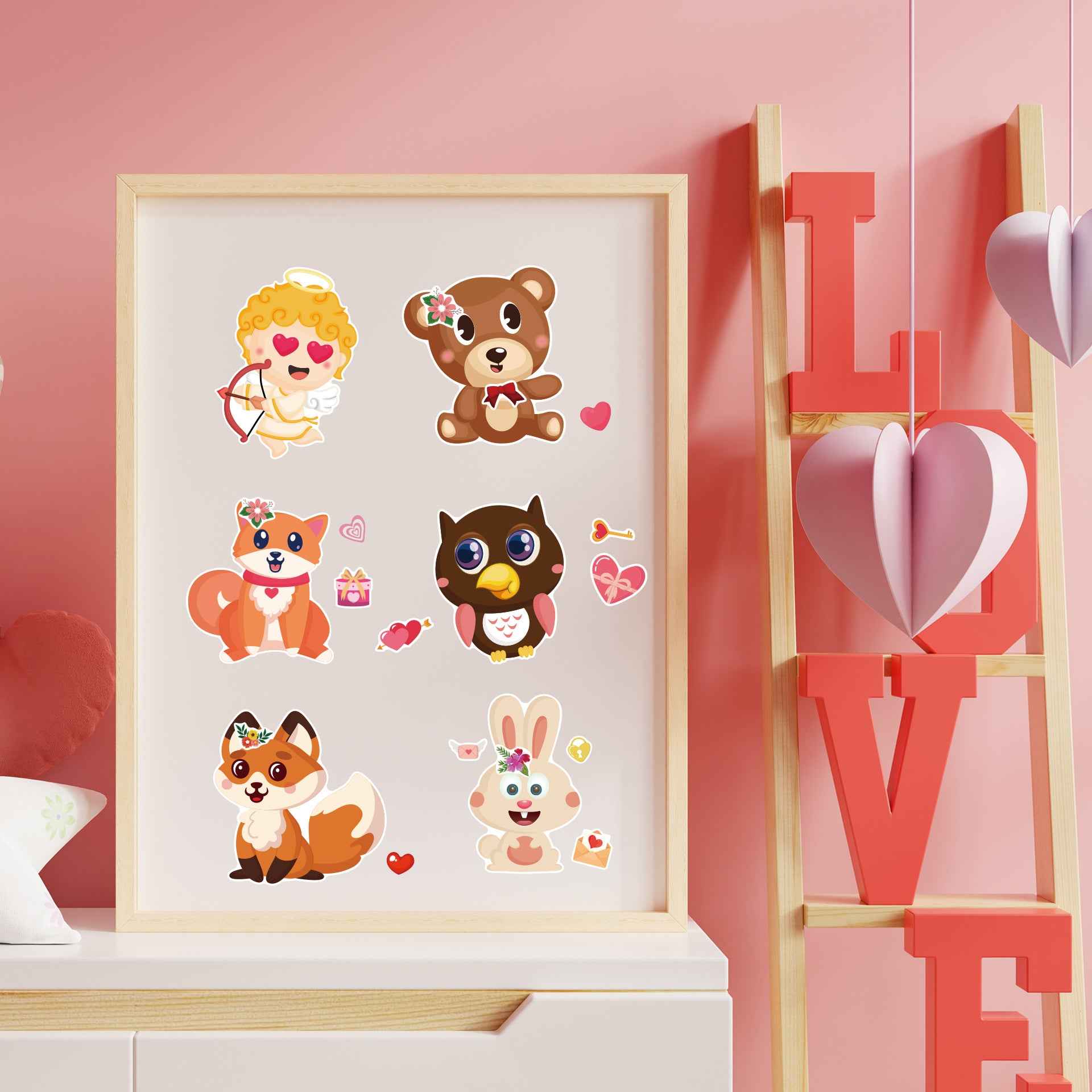 24 Sheets Valentine's Day Animal Stickers for Kids - TTpen