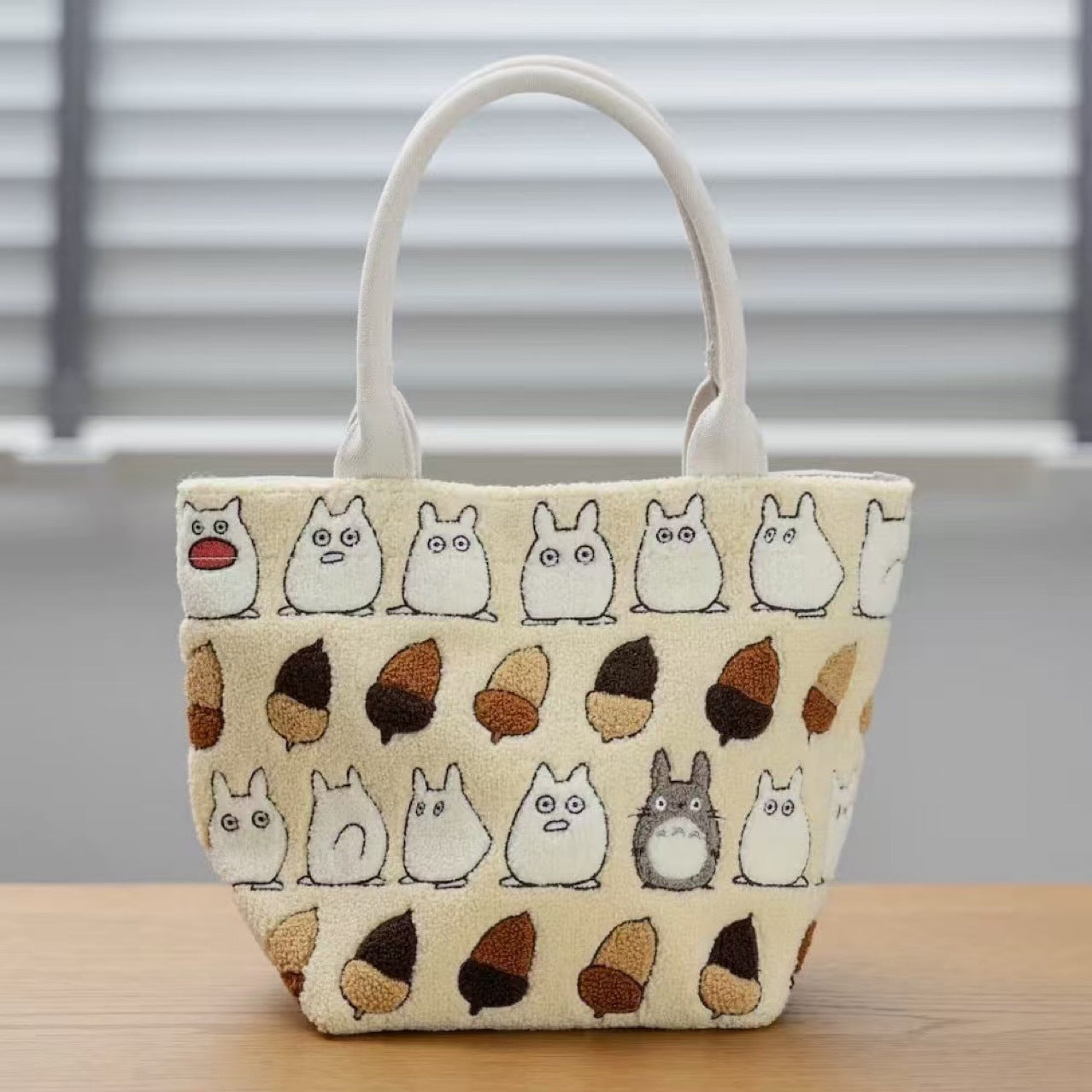 Cute Totoro Plush Handbag Tote Cartoon Embroidery for Girls Women
