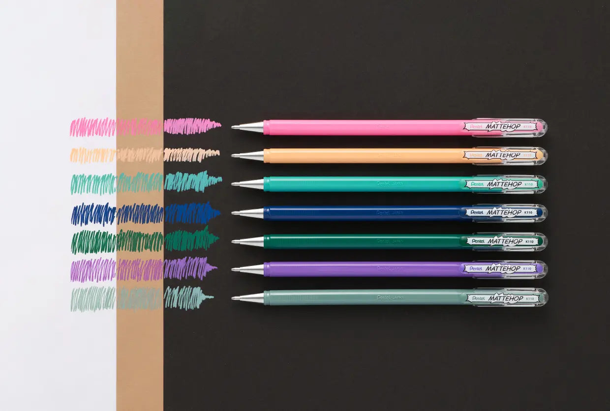 Pentel Mattehop Gel Ink Pen 7 Colors Dream Set