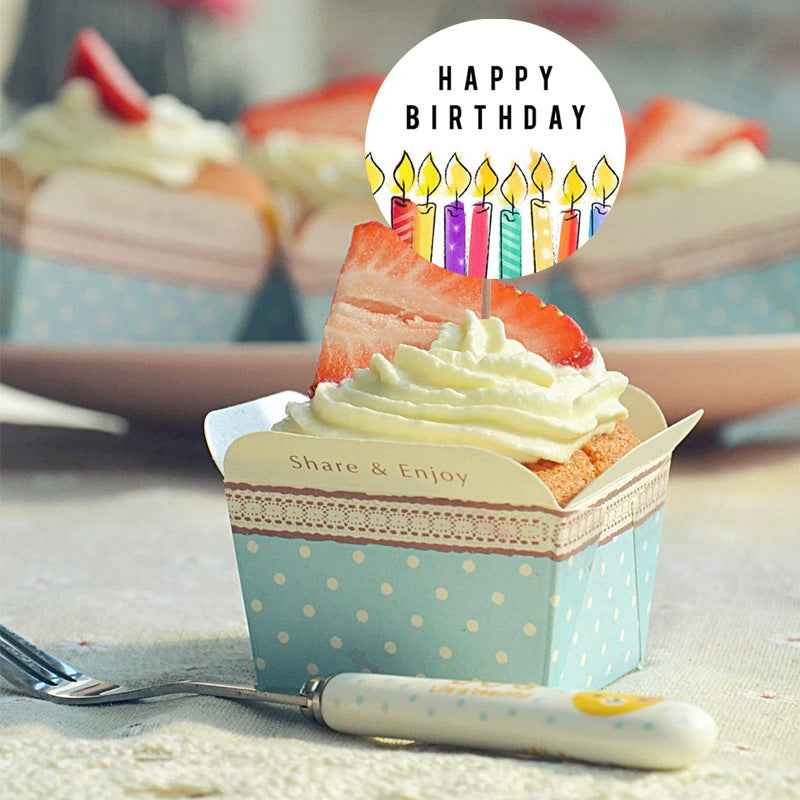 500 Labels Happy Birthday Stickers Round 1.5 inch - TTpen