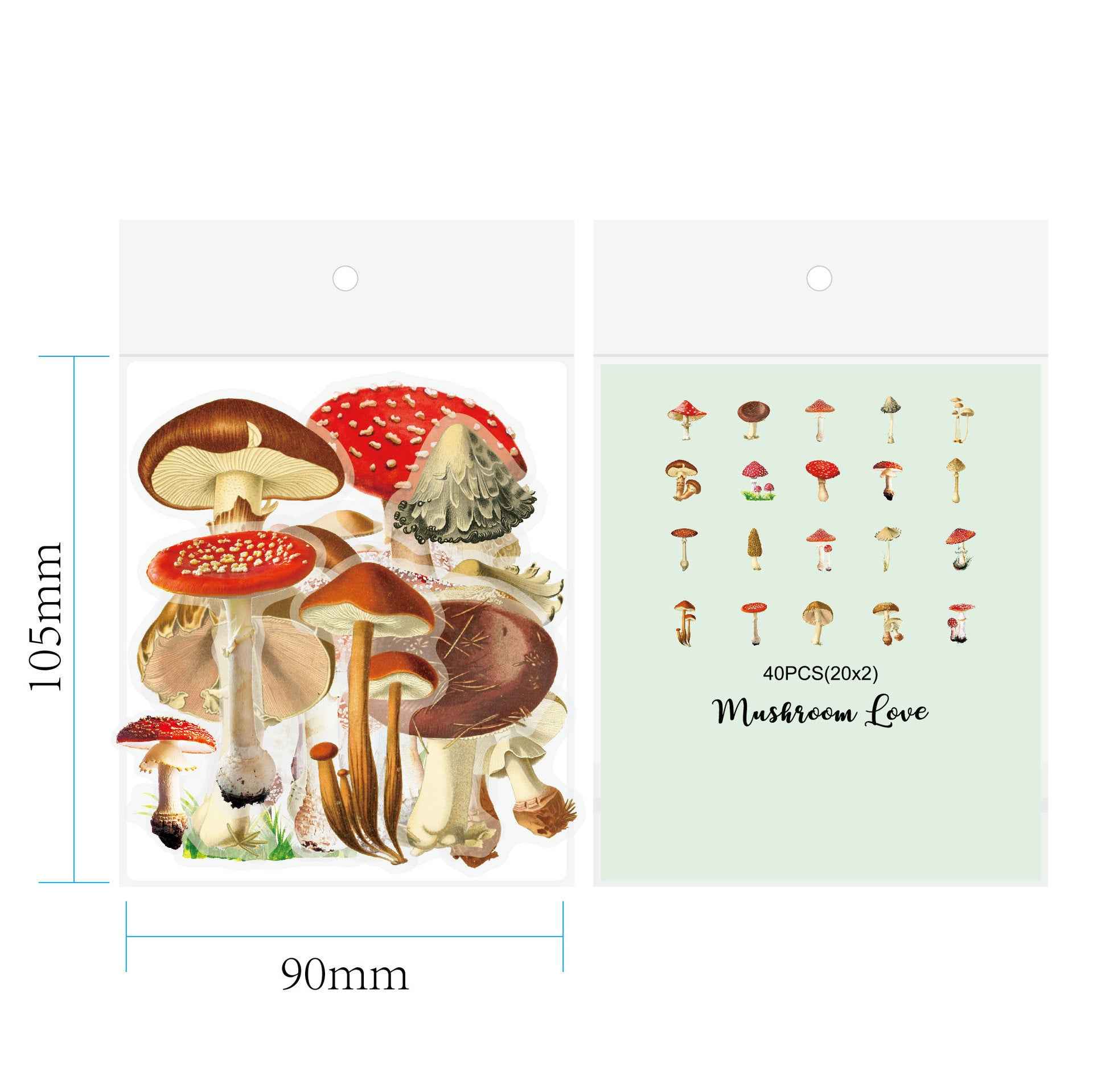 160pcs Clear PET Transparent Flower Floral Stickers Set - TTpen