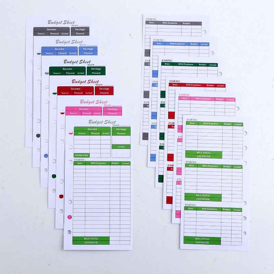 60 Expense Tracker 6-Hole Punched Budget Sheets for A6 Budget Binder