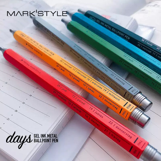 Mark's Style Days Gel Ink Metal Ballpoint Pen,0.5mm