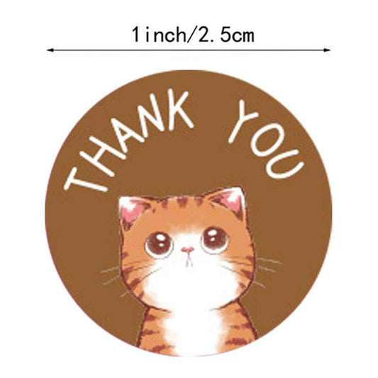 1000PCS Cat Thank You Stickers Labels for Small Business 1 INCH - TTpen